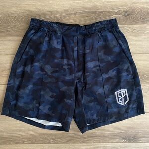 BORN PRIMITIVE TRAINING SHORT, US MENS M, BLUE CAMO